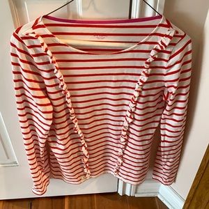 Boden striped red and white top